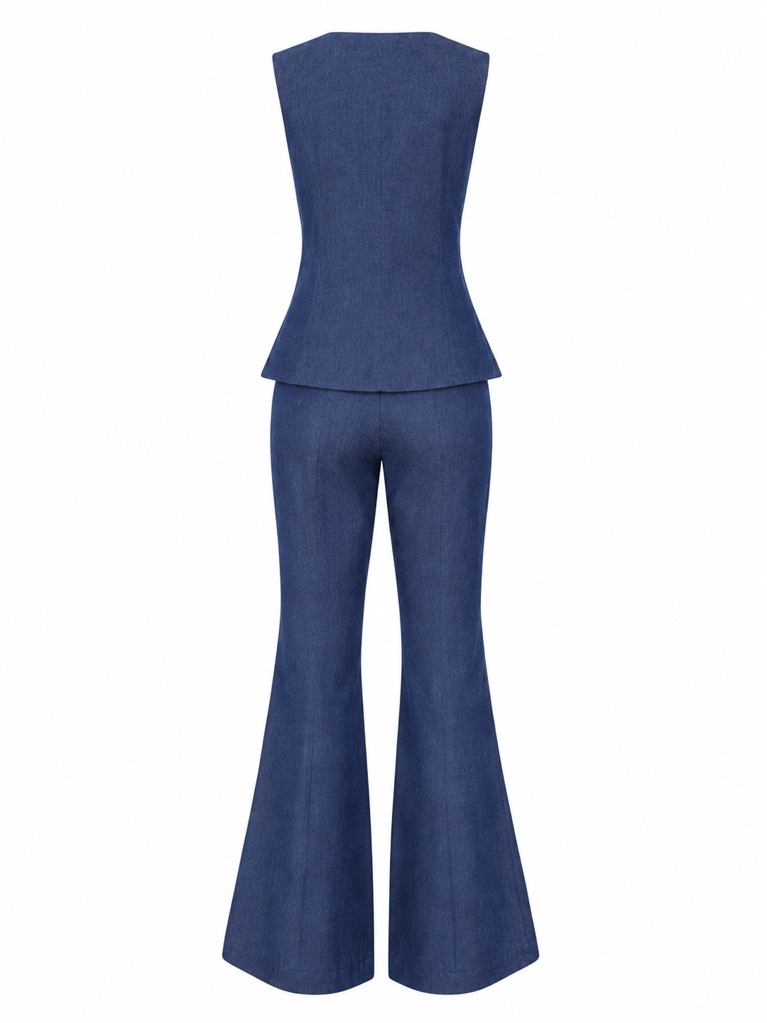 Denim Blue Tailored Waistcoat with Bootcut Trouser Co-ord Set