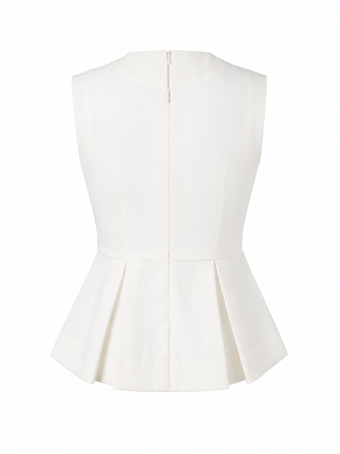 Ivory Sleeveless Peplum Top