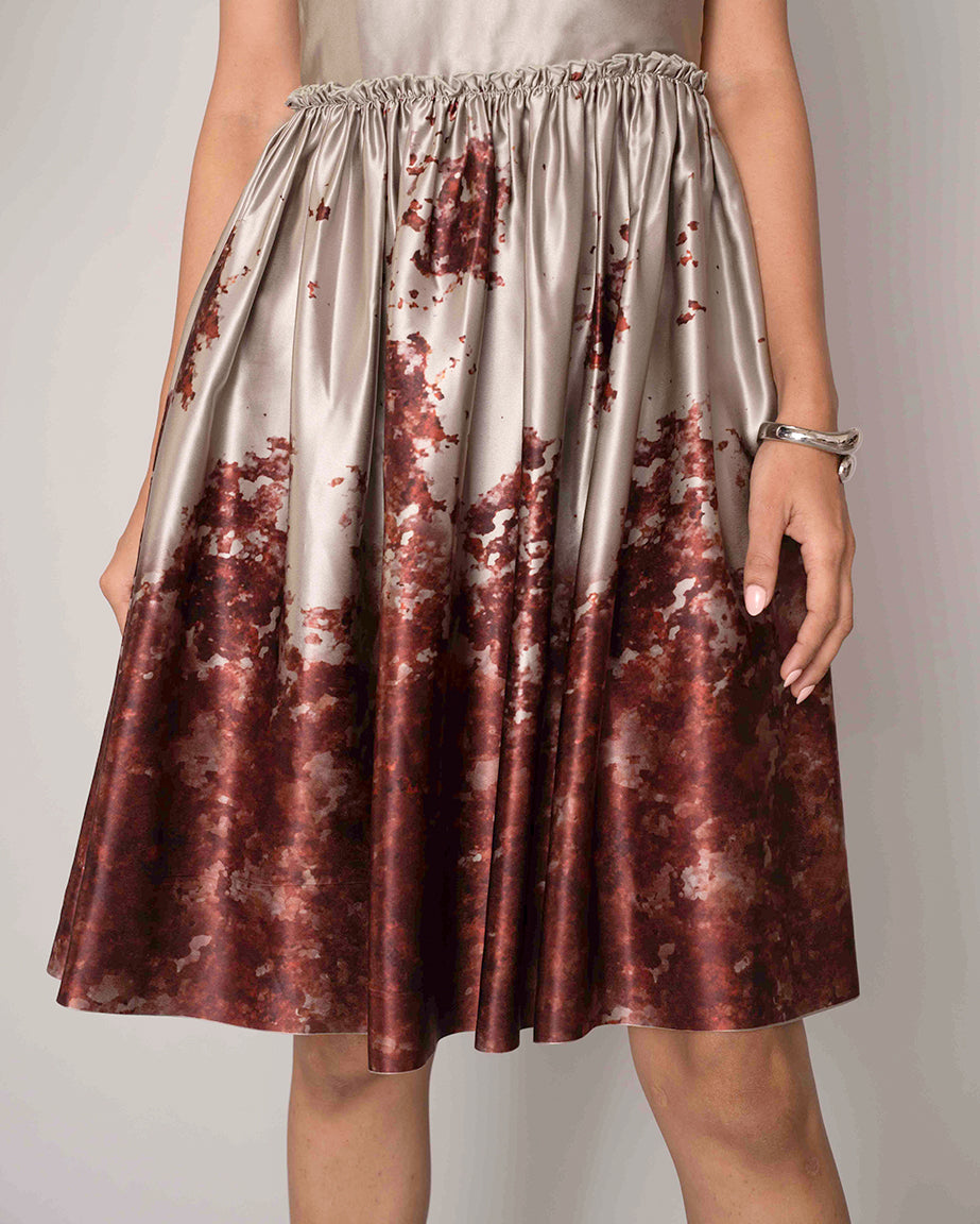 Mileenia Ivory Muse Satin Dress