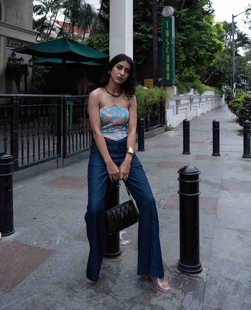 Azure Paisley Tube Top - Mileenia