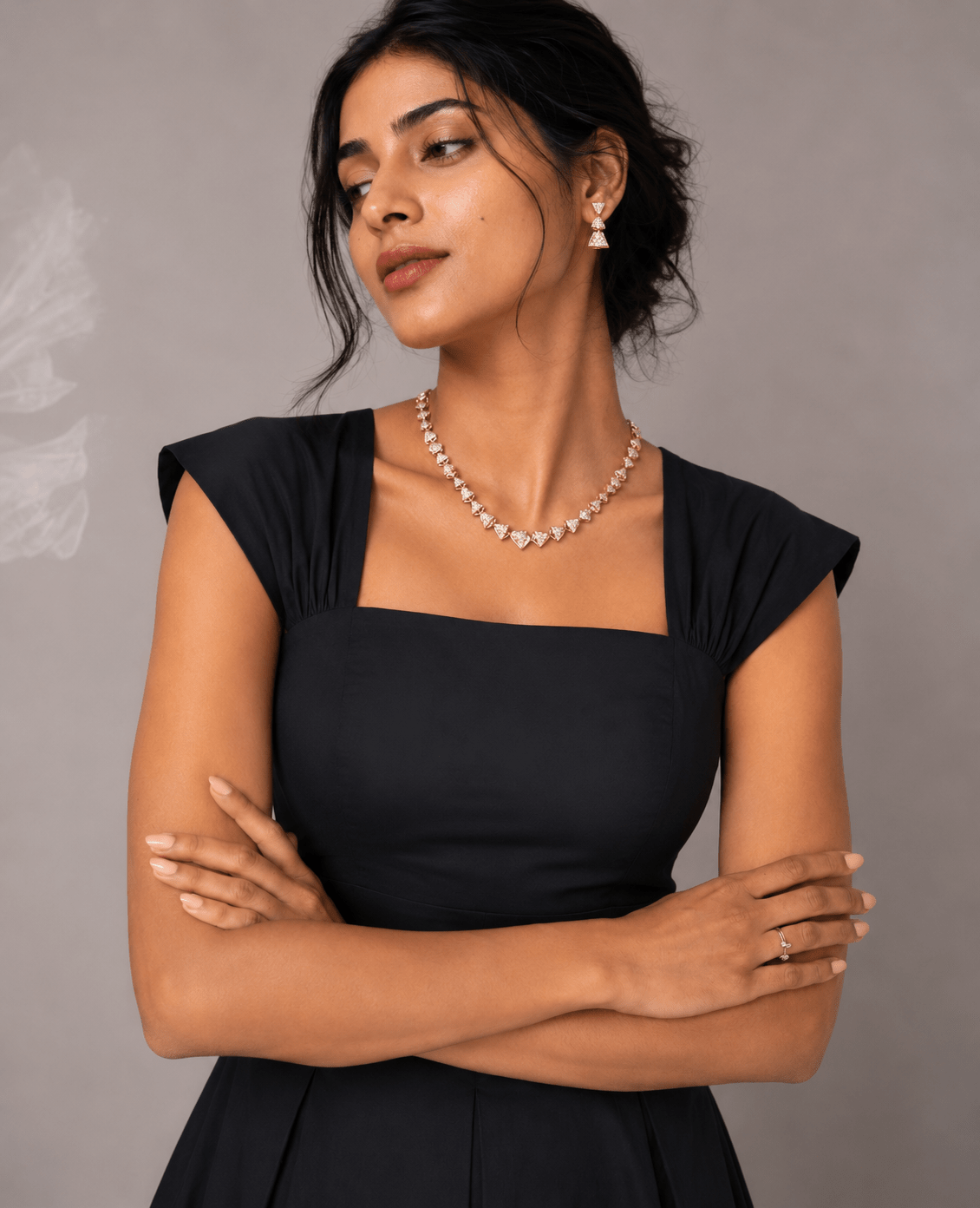 Black Pleated Maxi Dress - Mileenia