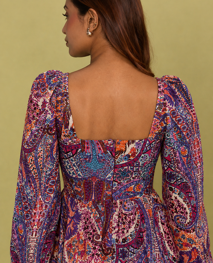 Sunset Bloom Mini Dress - Mileenia
