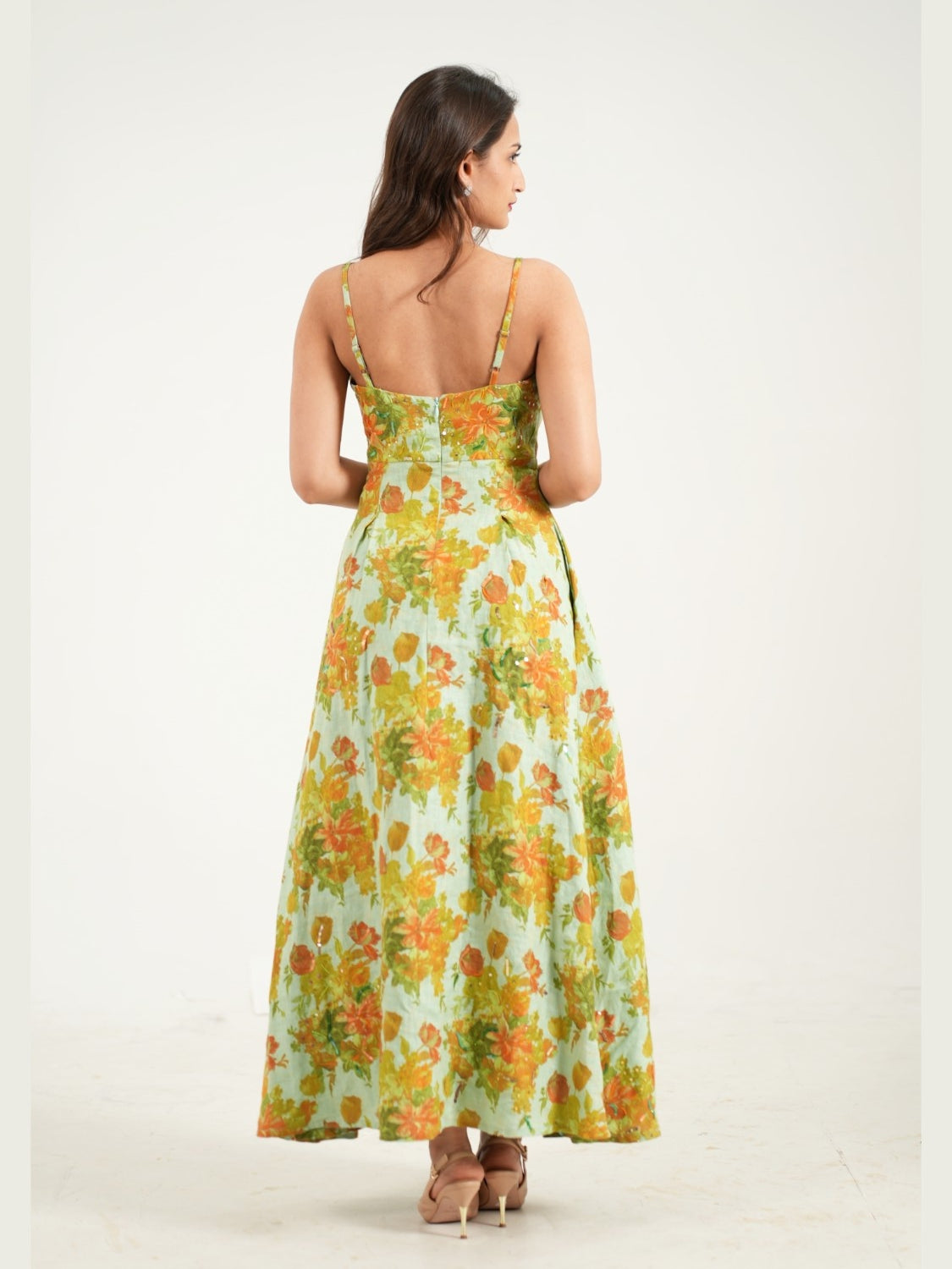 Green Lyra Designer Floral Dress