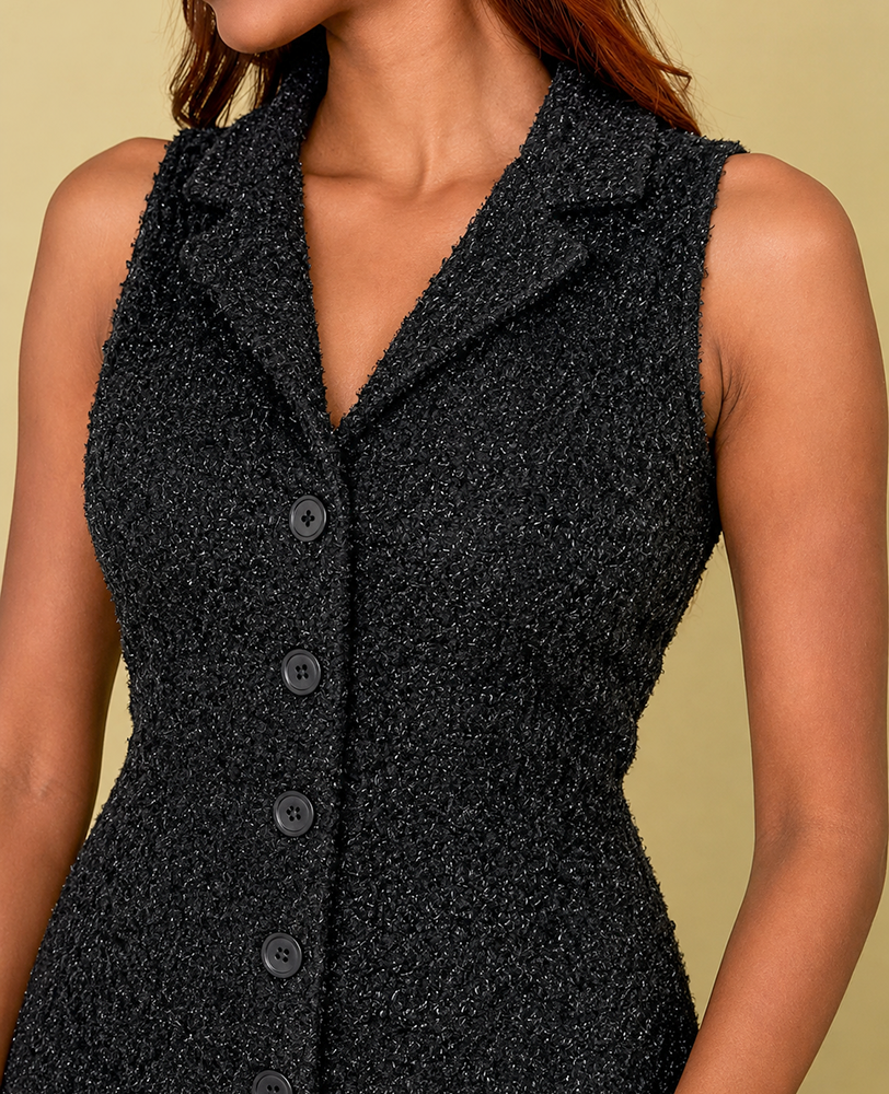 Noir Elegance Sleeveless Mini Dress