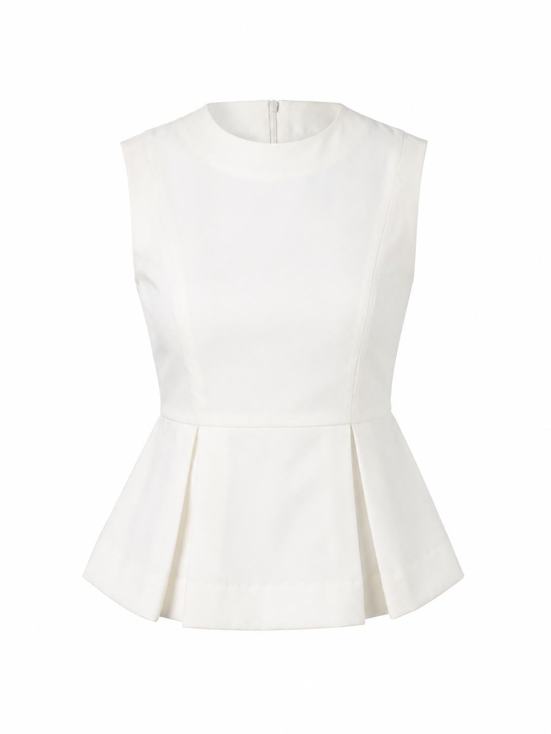 Ivory Sleeveless Peplum Top