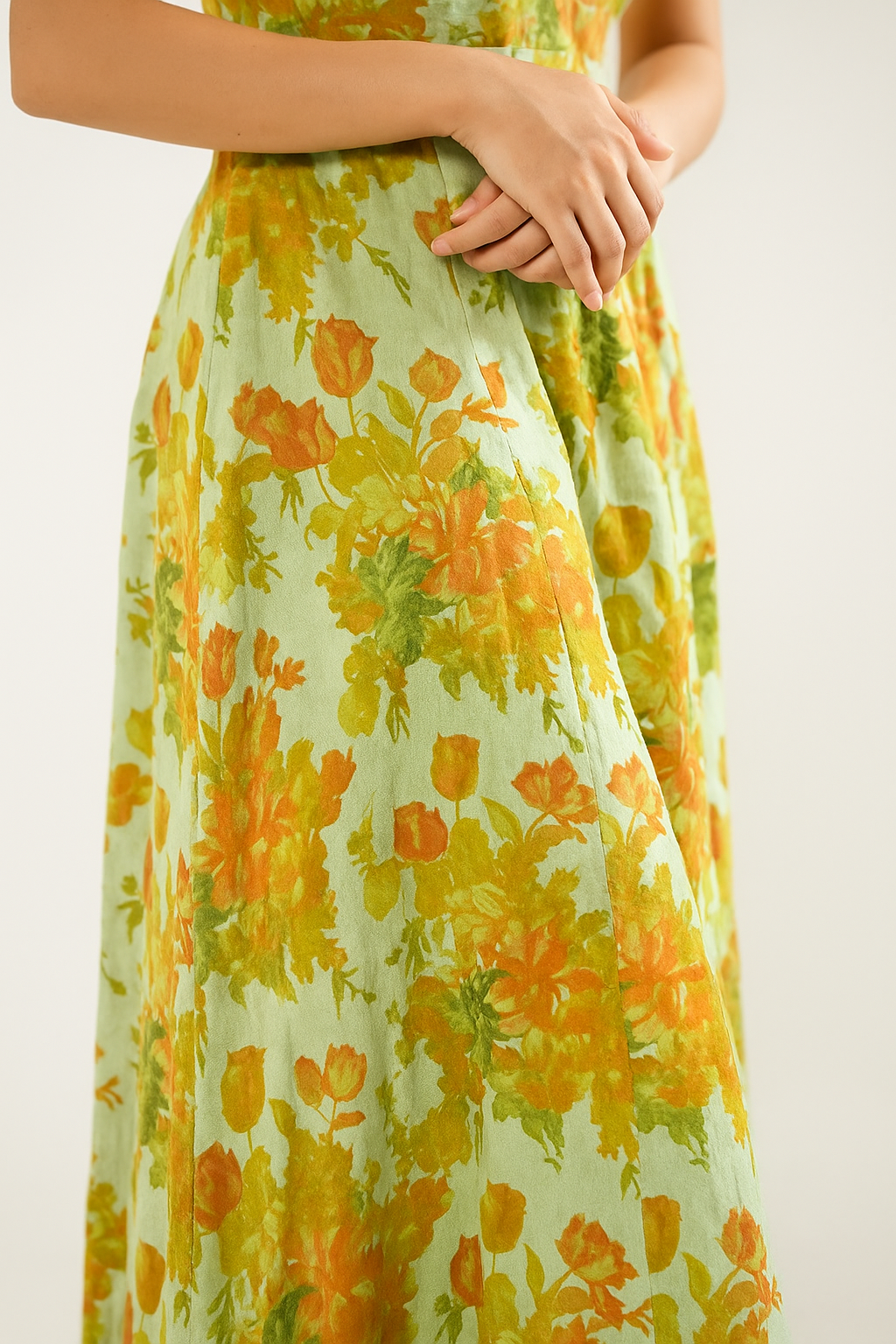 Green Lyra Designer Floral Dress