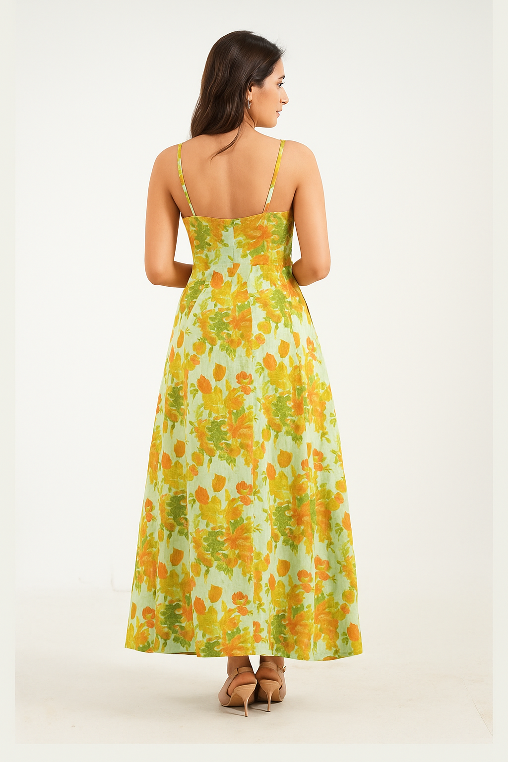 Green Lyra Designer Floral Dress
