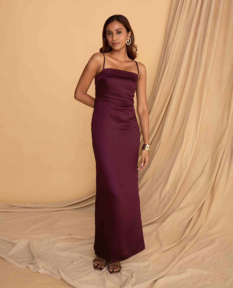 Wine Strap Body fit dress