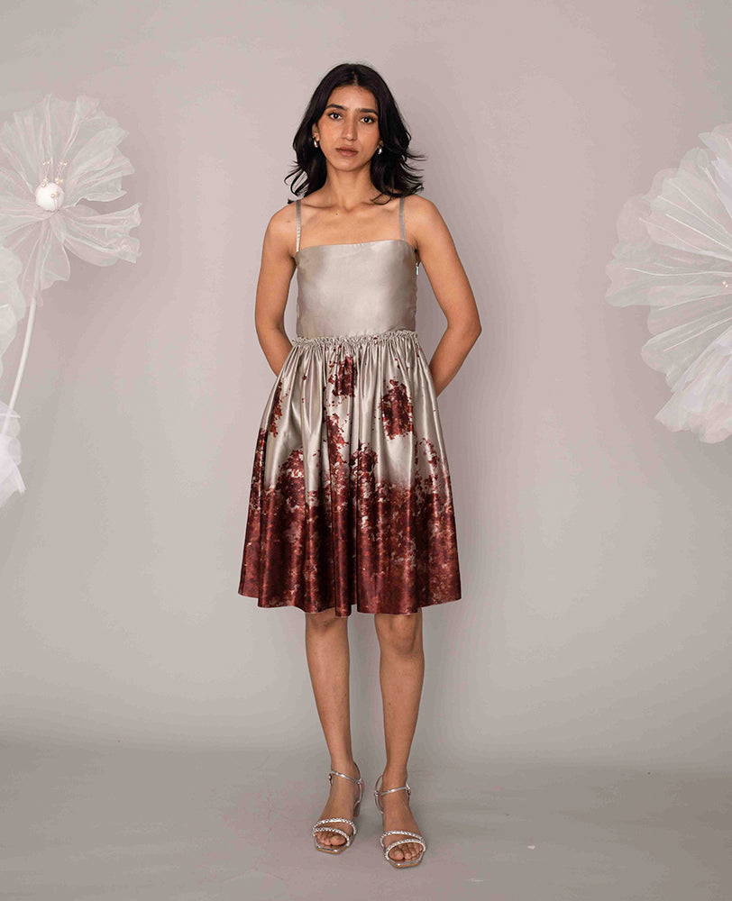 Mileenia Ivory Muse Satin Dress