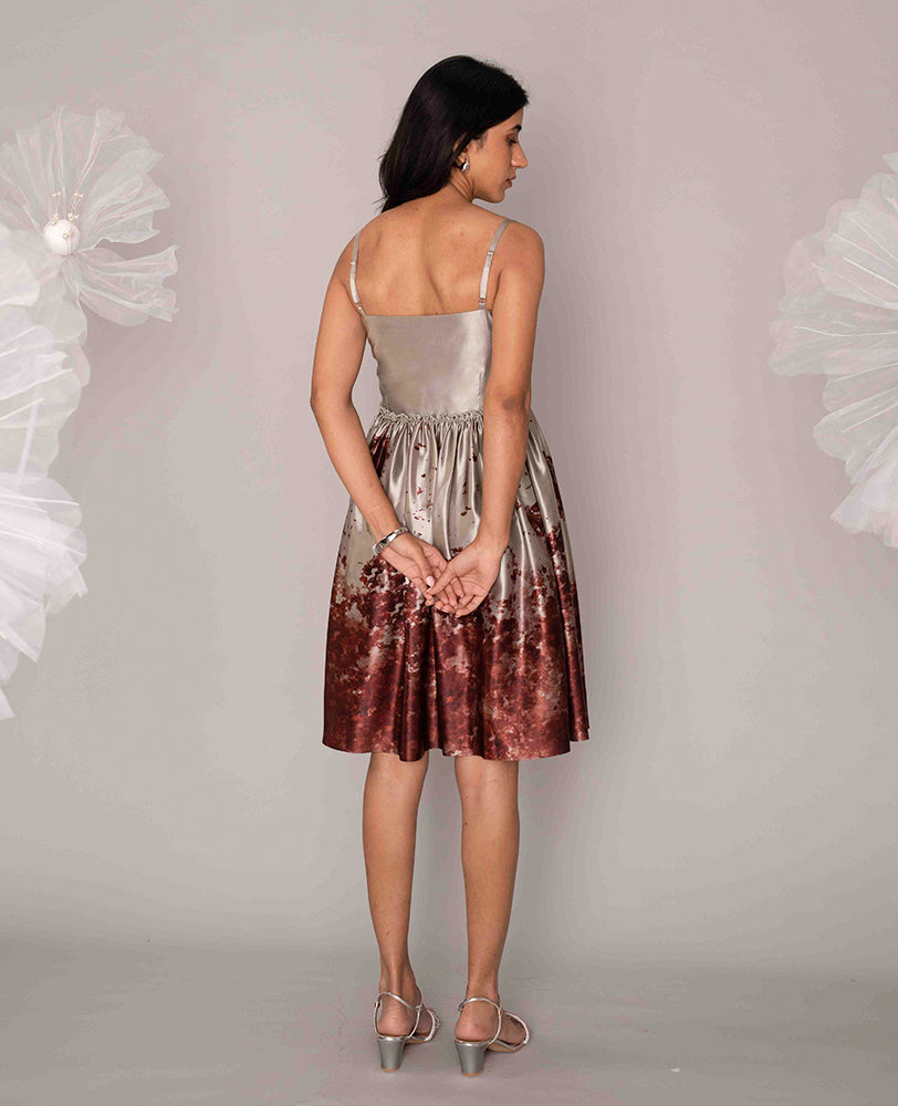 Mileenia Ivory Muse Satin Dress