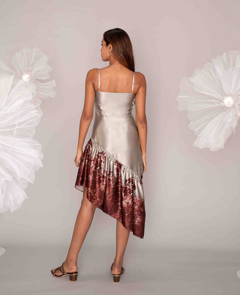 Amber Drift Satin Dress - Mileenia