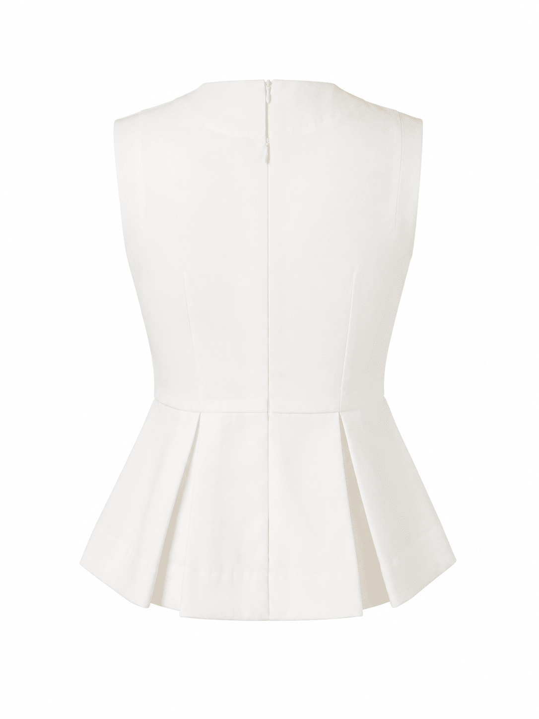 Ivory Sleeveless Peplum Top - Mileenia