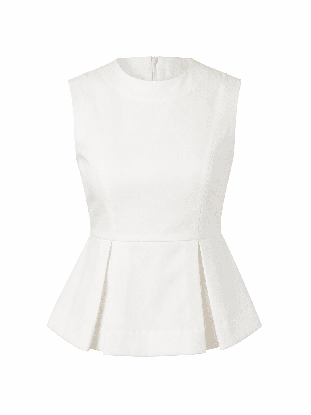 Ivory Sleeveless Peplum Top - Mileenia