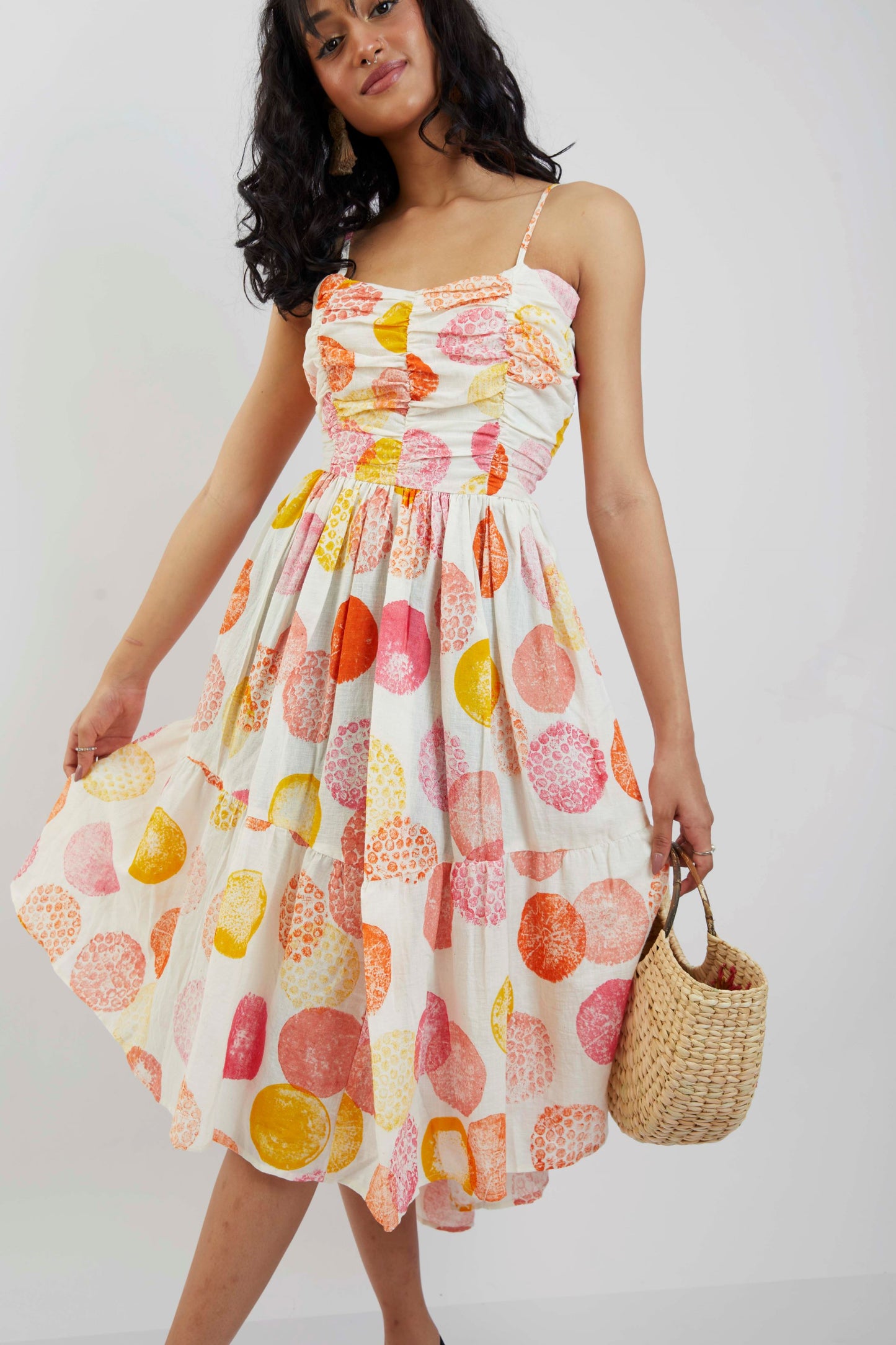 Beautifully Designed Cotton Dress With Hand Block Prints Made by Natural Colors