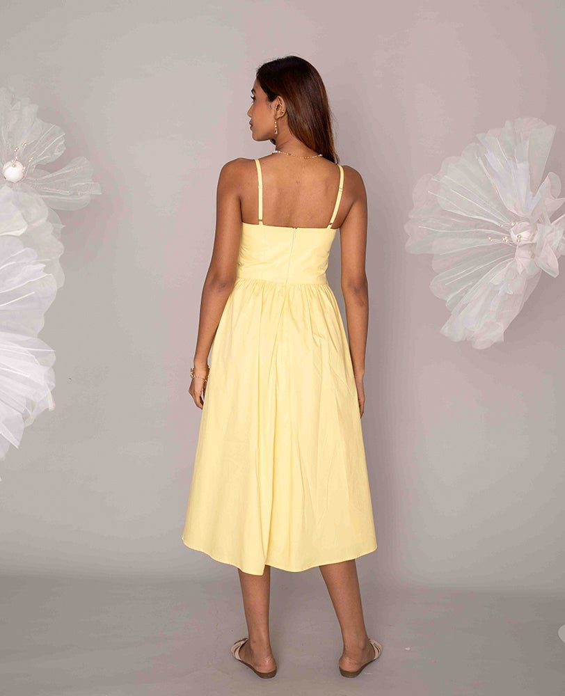 Sunshine Yellow Midi Dress - Mileenia