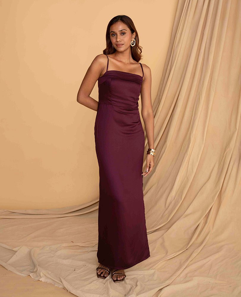 Wine Strap Body fit dress - Mileenia