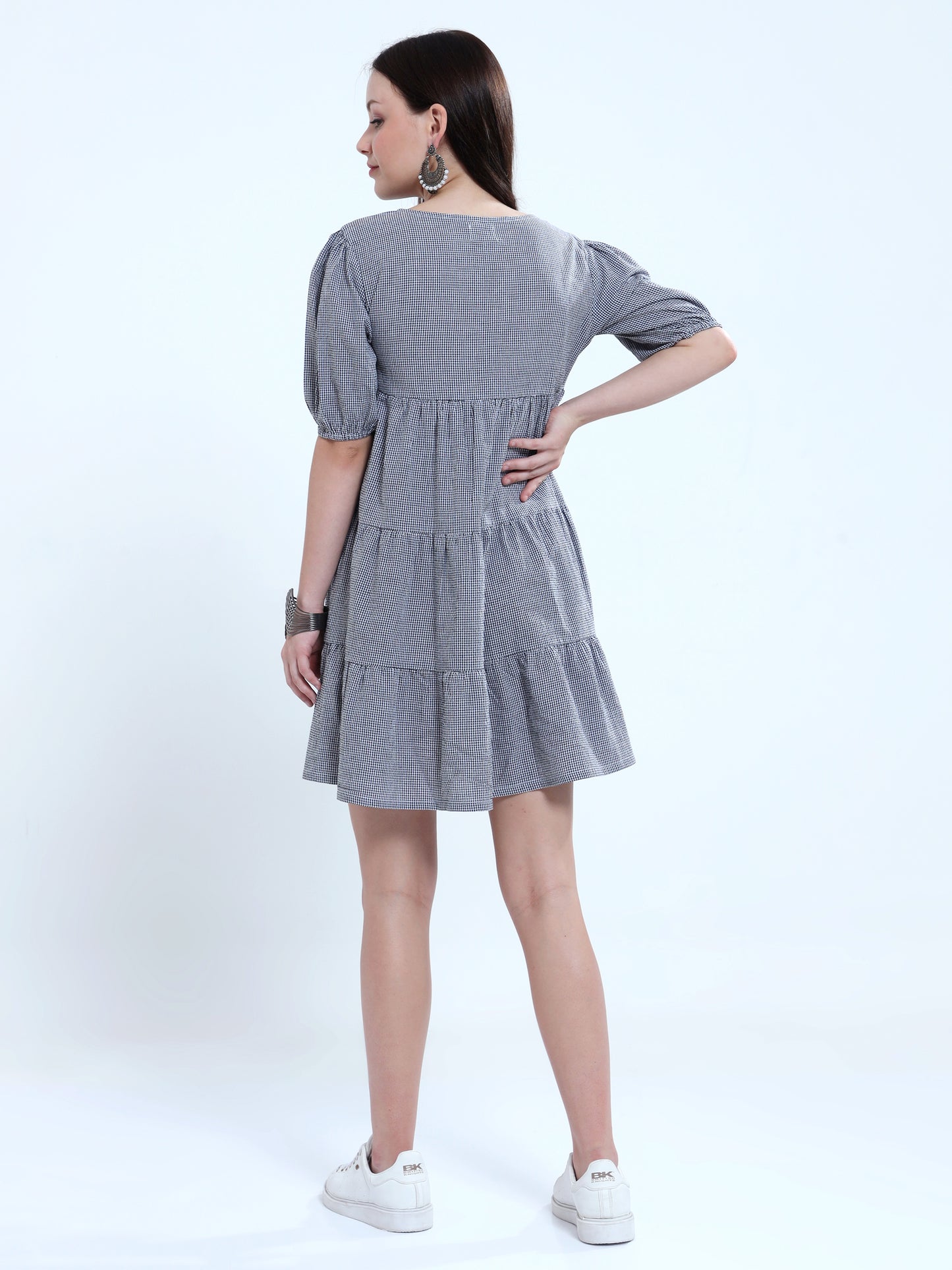 Denim Tiered Smock Dress