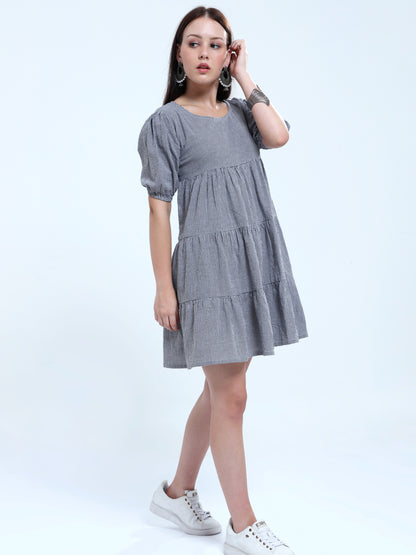 Denim Tiered Smock Dress