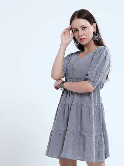 Denim Tiered Smock Dress